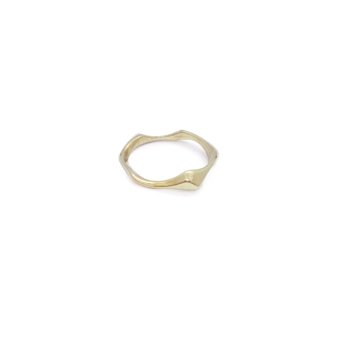 WAVES thin / glossy brass ring