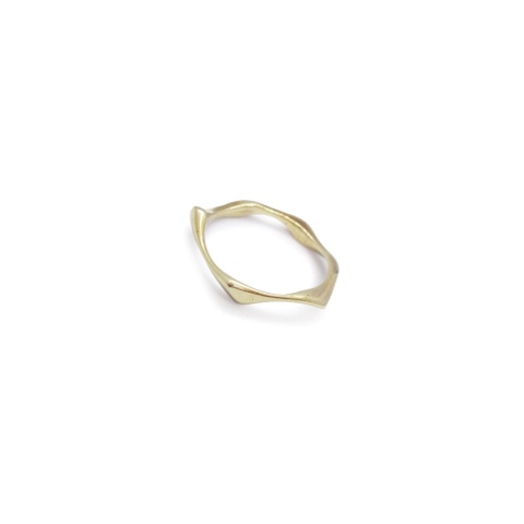 WAVES thin / glossy brass ring